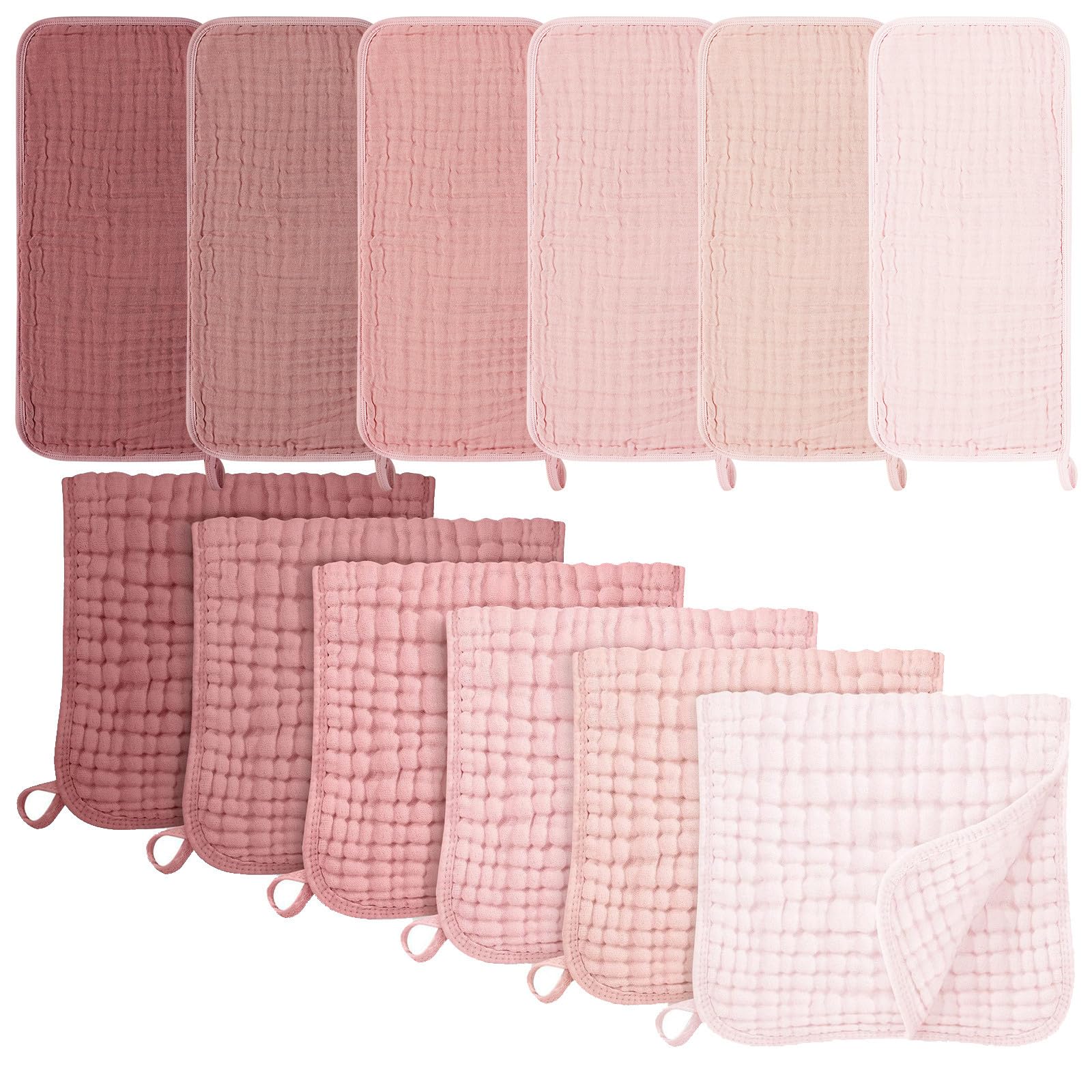 minkissy 12 Stück Musselin Spucktuch für Babys, Saugfähig, Sanft