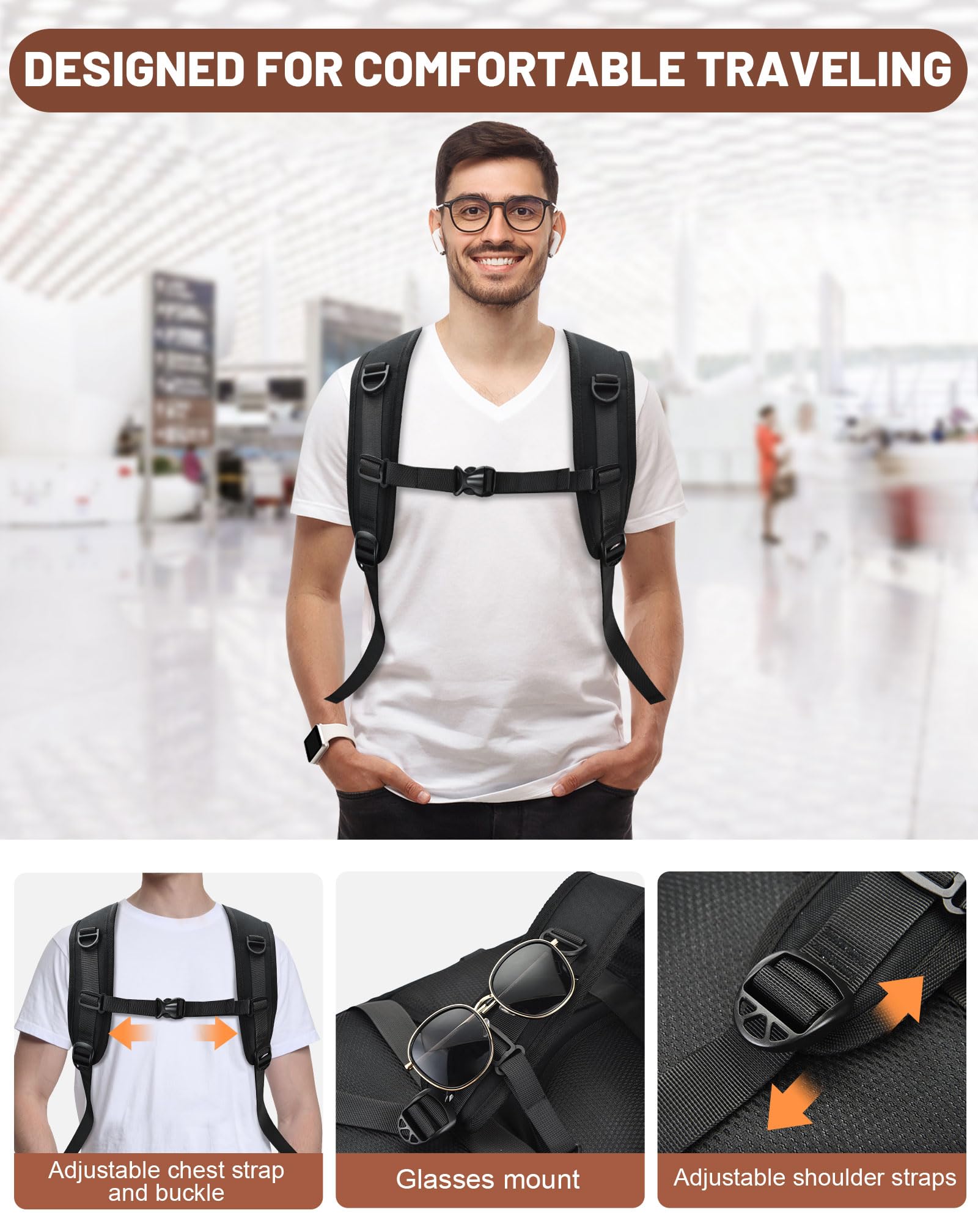 Mochila Viaje Cabina Avion 40x30x20, Bolso de Viaje para Vueling Mochila de Equipaje de Mano Mochila Viaje, Mochila Unisex Impermeable 30L
