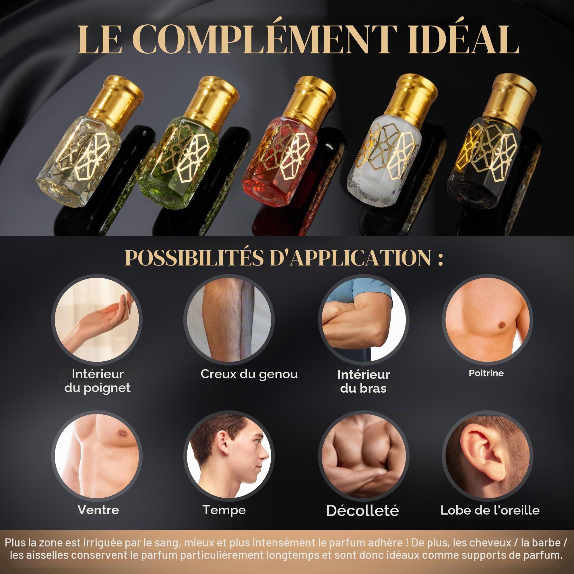 El-Musc Huile de parfum musc noir 6 ml - Parfum Black Musk Misk pour homme et femme