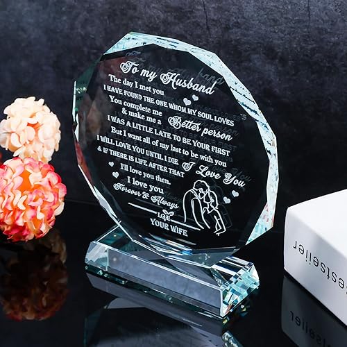 Miniatura 8 de Movdyka Regalo de cumpleaños con texto en inglés "To My Husse", regalos para él y marido de parte de su esposa, regalos de aniversario de boda para