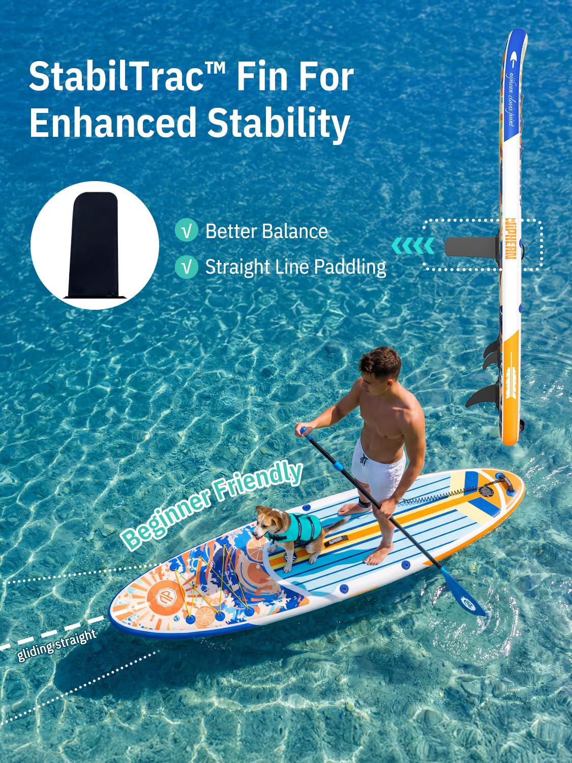 Niphean SUP Gonfiabile Adulti con Tutti gli Accessori, 320cm Stand up Paddle Gonfiabile per Tutti i Livelli, Paddle Board con Capacità di 200kg per 2 Persone, Tavola da SUP Gonfiabile con Sedia