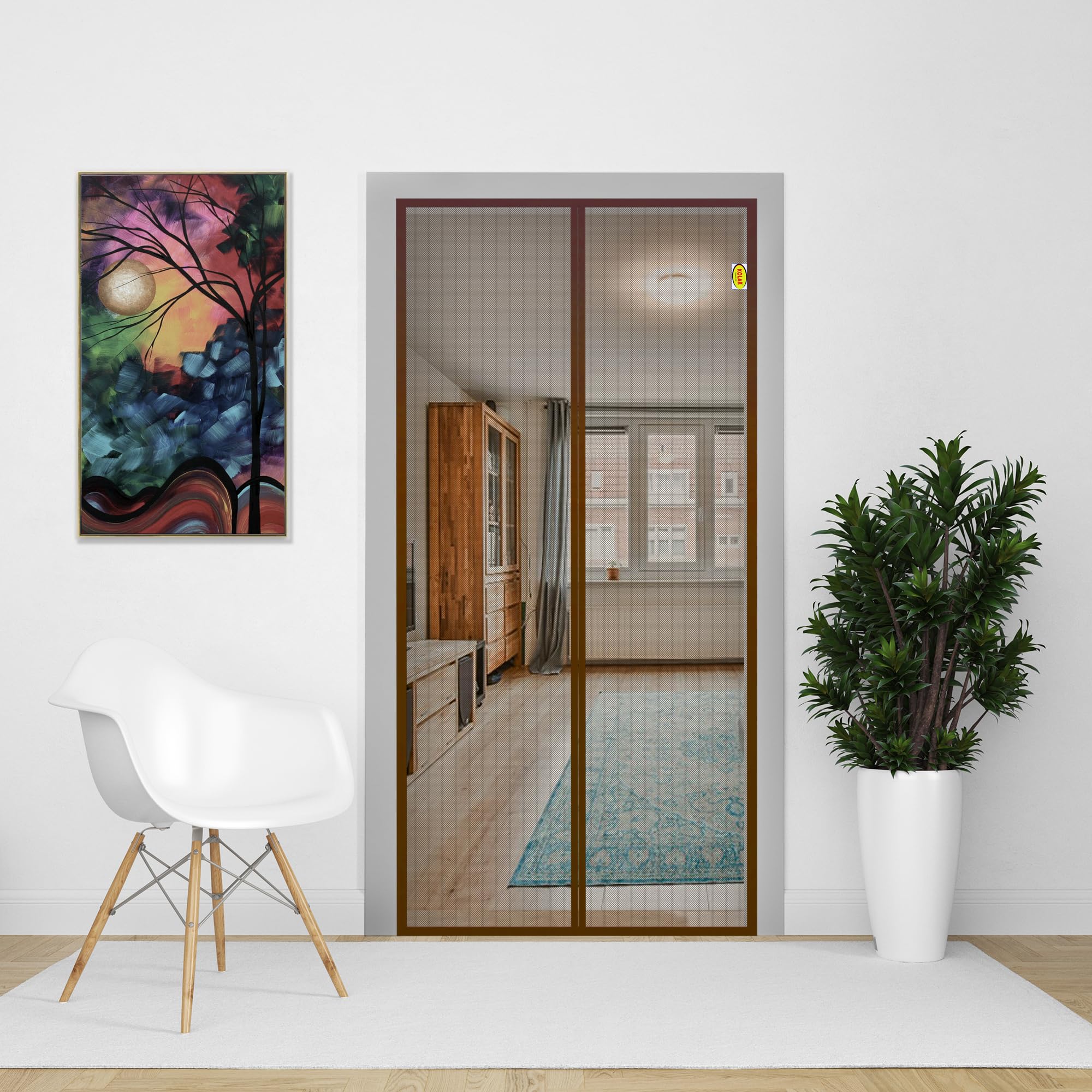 Kolar Mosquito Net for Door | Polyester Magnetic Curtain Auto Closing Insect Screen for All Door Types with Self Adhesive Hook Tape (200x100 Cms, Brown) (B0CPQ2HFB7) Amazon Price History, Amazon Price Tracker