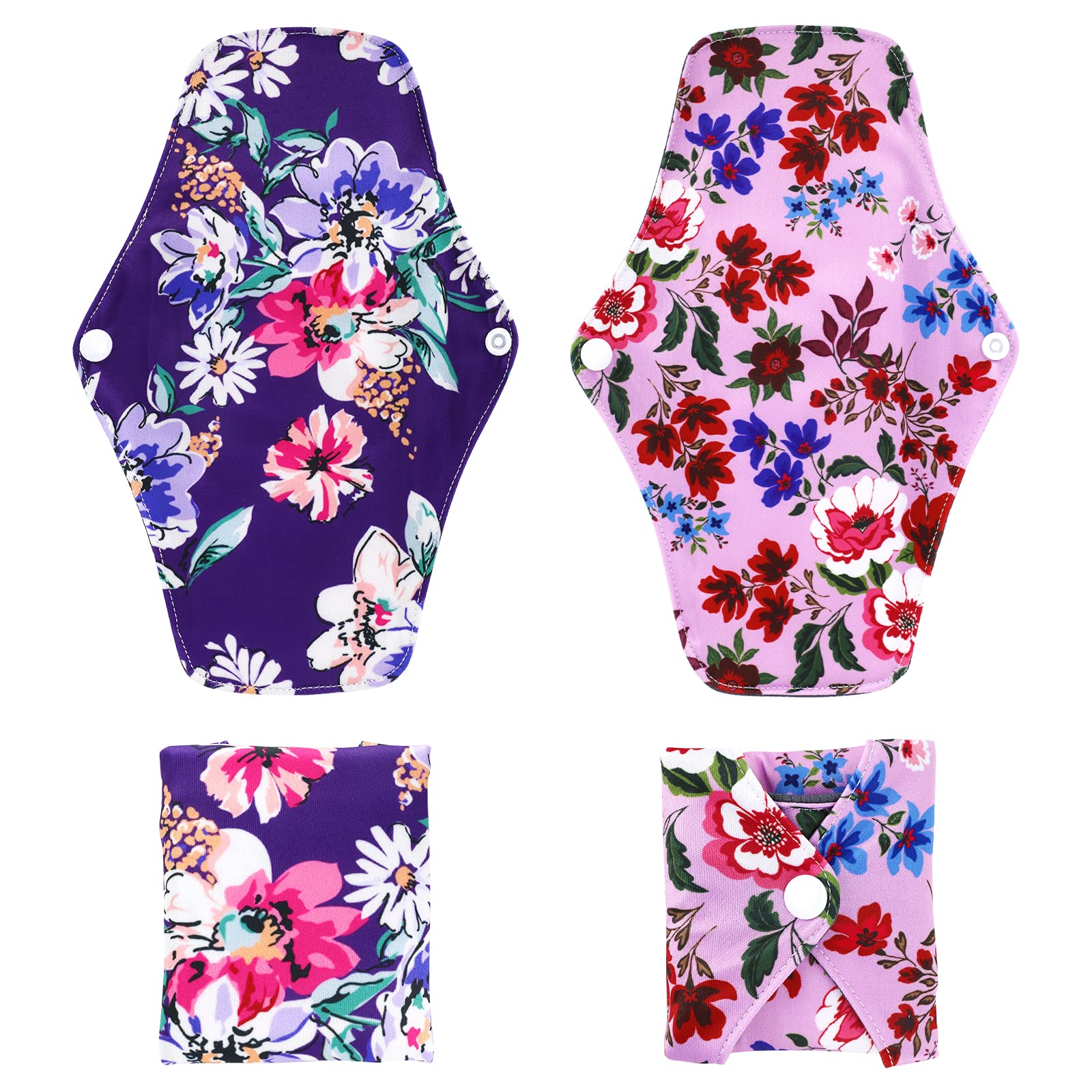 PHOGARY Reusable Menstrual Pads, Breathable Mesh Surface Cloth Sanitary Pads Set for Heavy Flow with Wet Bag, Washable Overnight Cloth Panty Liners with Wings for Women