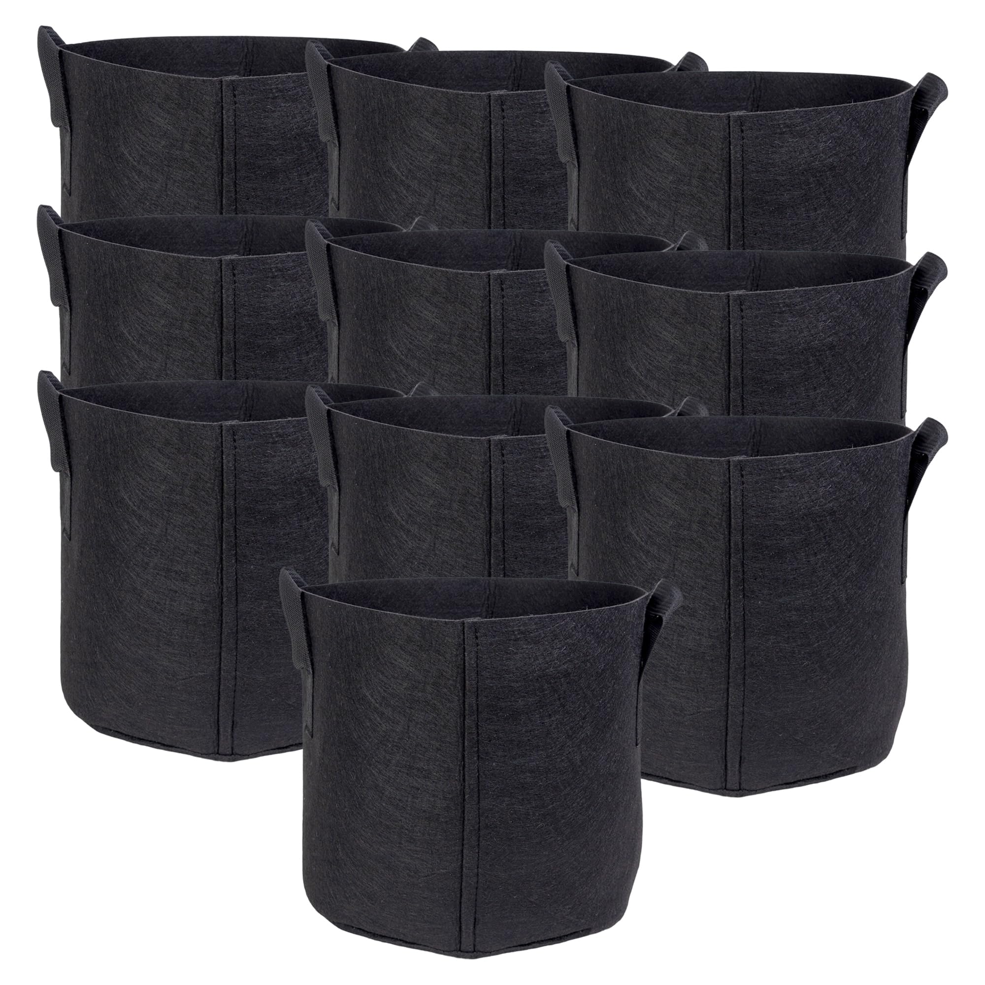 Intirilife 10x Sac de plantation en tissu non tissé 26 litres -7 Gallon- 35 x 30 cm - Cache-pot de plantes avec poignées pour jardin, serre - Bac de plantation Sac de plantation Sac de pommes de terre