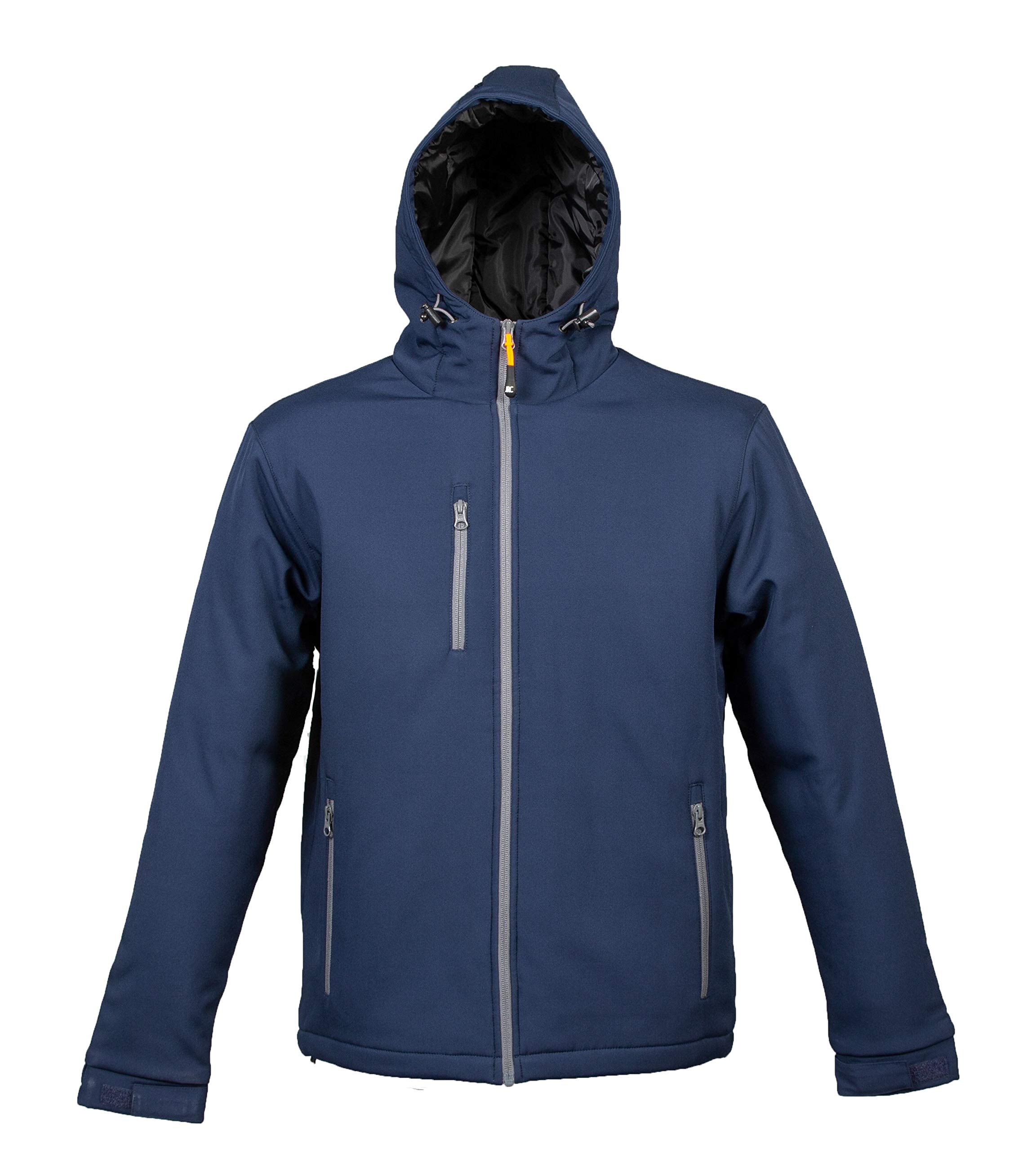 JRC 993900 Sestriere Giubbino da Uomo in Softshell Misto Poliestere Impermeabile Traspirante Imbottitura Effetto Piuma Cappuccio Chiusura Zip Blu Navy