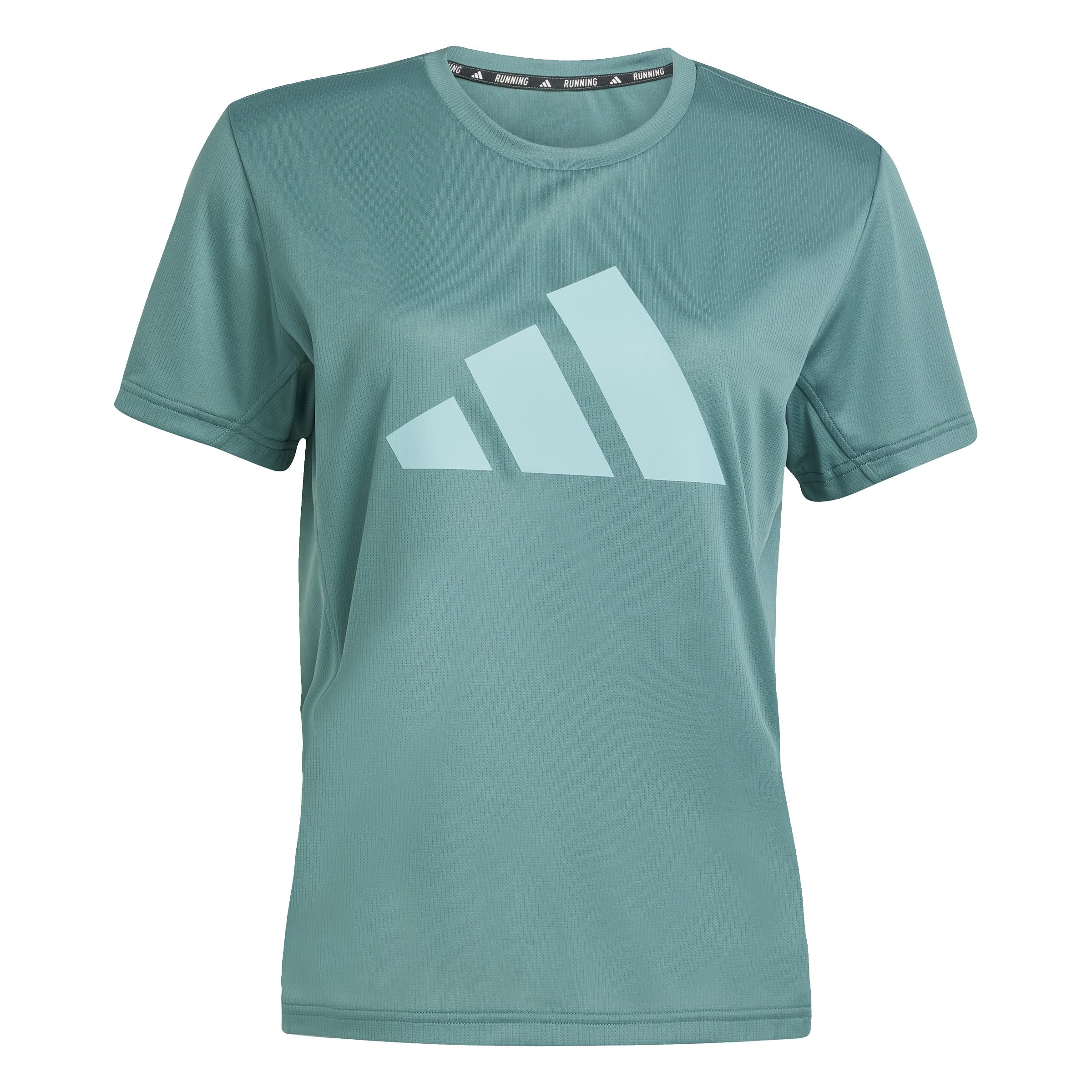 adidas Women's Run It Stripes Tee, Preloved Teal, XS