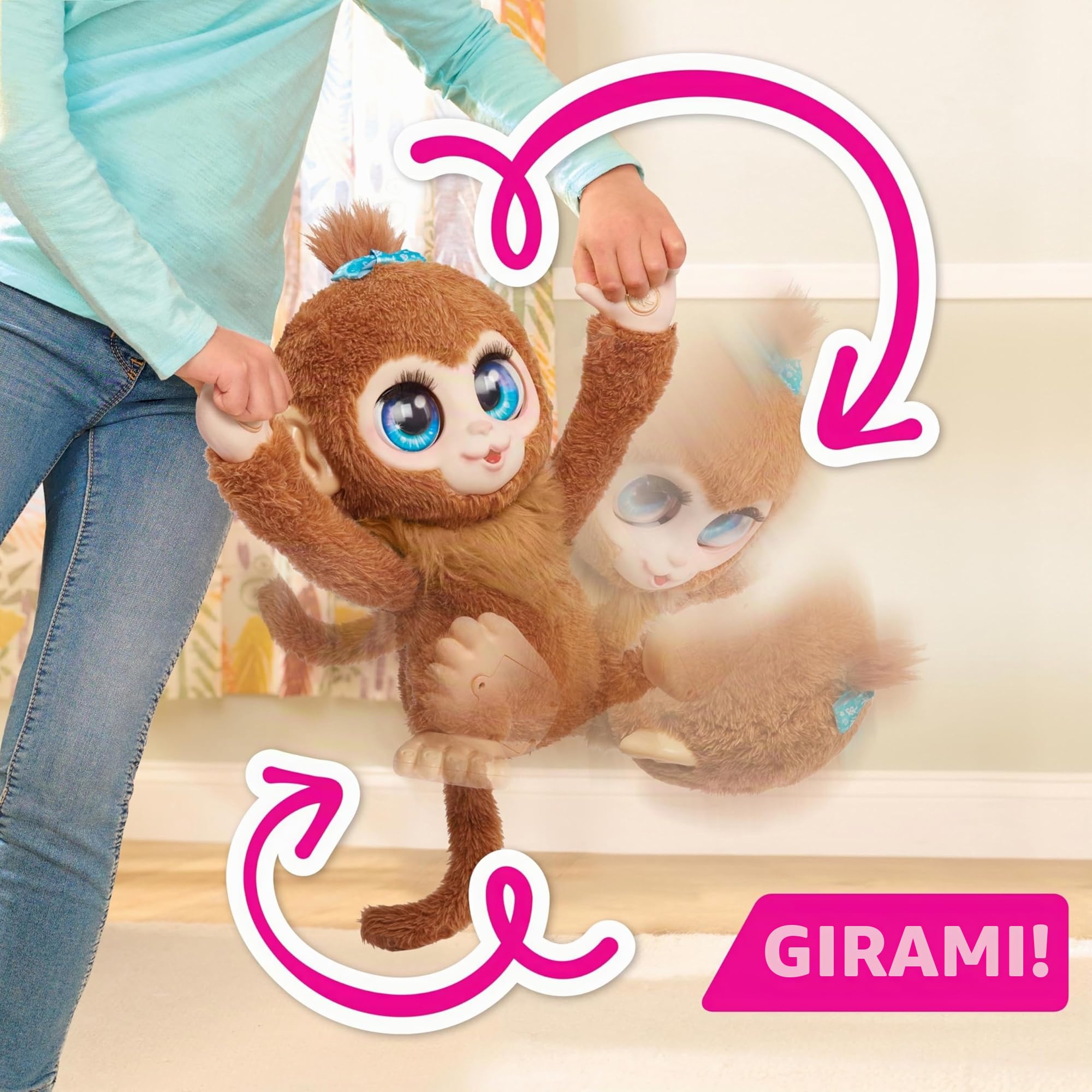 Just Play Peluche interattivo FurReal Peanut the Playful Monkey, scimmia peluche con suoni da 38 cm, giocattoli per bambini dai 4 anni