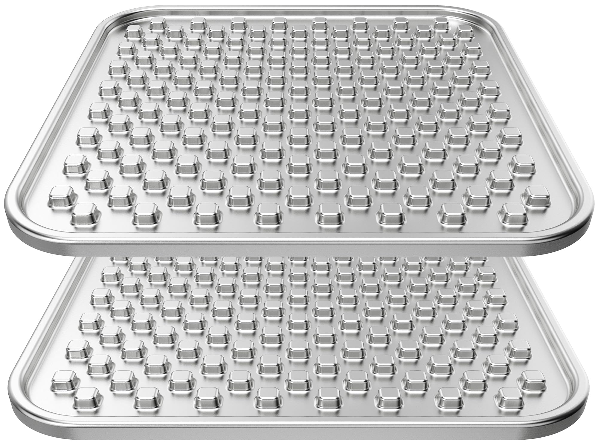 Feedoo Double Layer Stainless Steel Lick Mat for Dogs & Cats, Chew-Proof & Non-Slip, Anxiety Relief, Whisker Friendly, Dishwasher-Safe Slow Feeder Pad[2Pack]