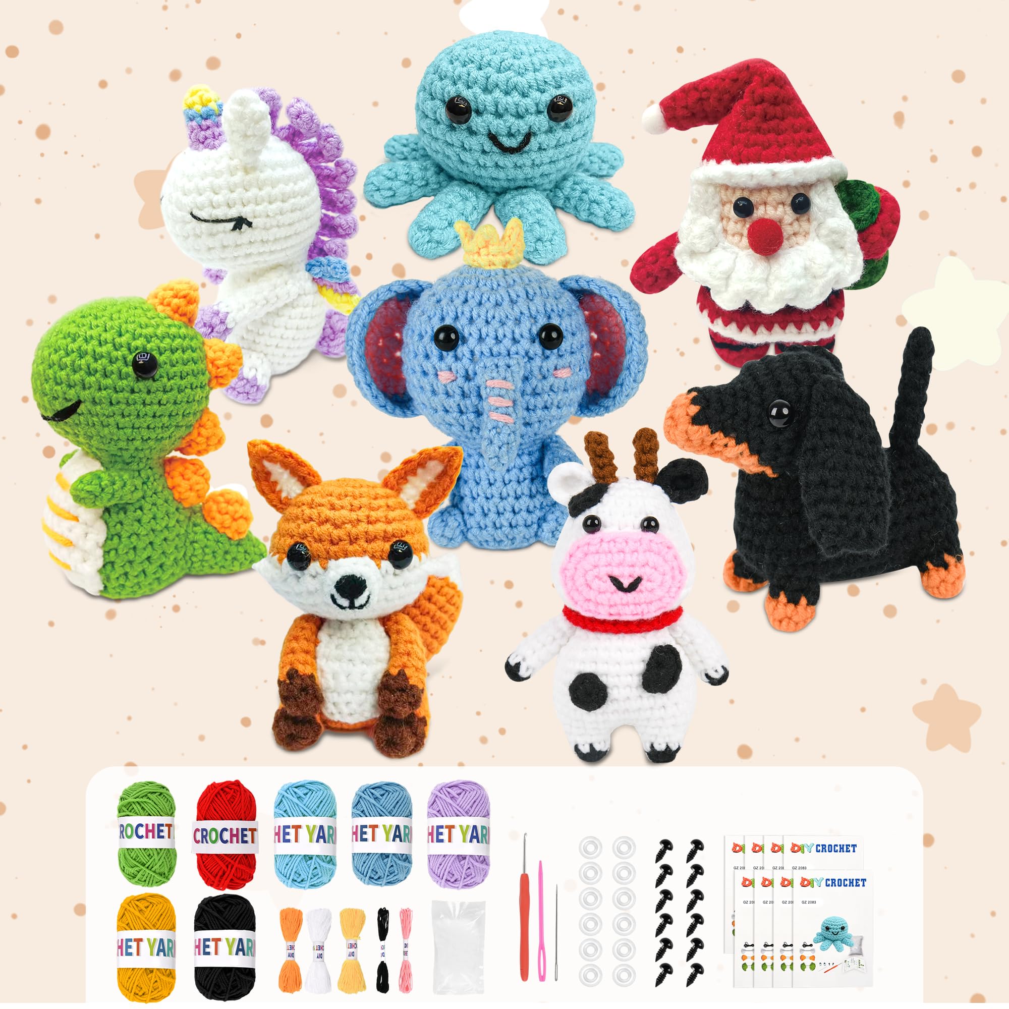 Amazon.com: 8Pcs Crochet Kit for Beginners, 2026 Great Christmas