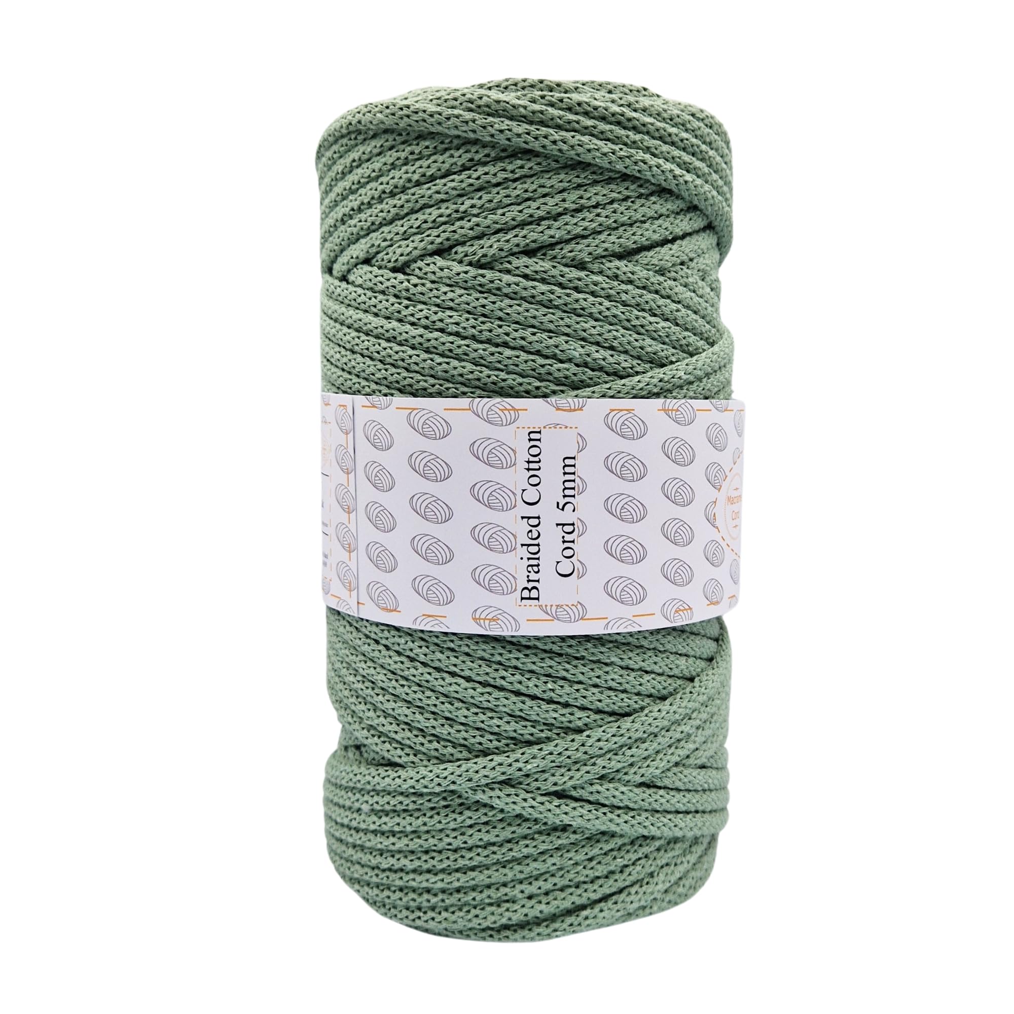 Sznurkomania Braided Cotton Cord 5mm - 100 Meter Macrame Rope, Oeko-Tex Certified, 46 Colors