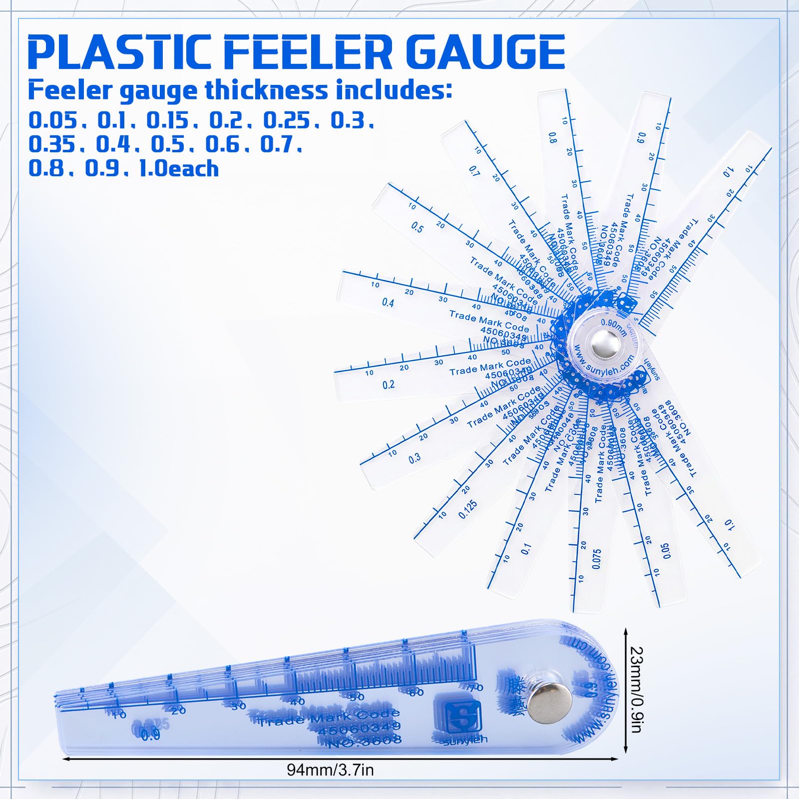 Plastic Feeler Gauge Set - 0.05mm to 1mm -2