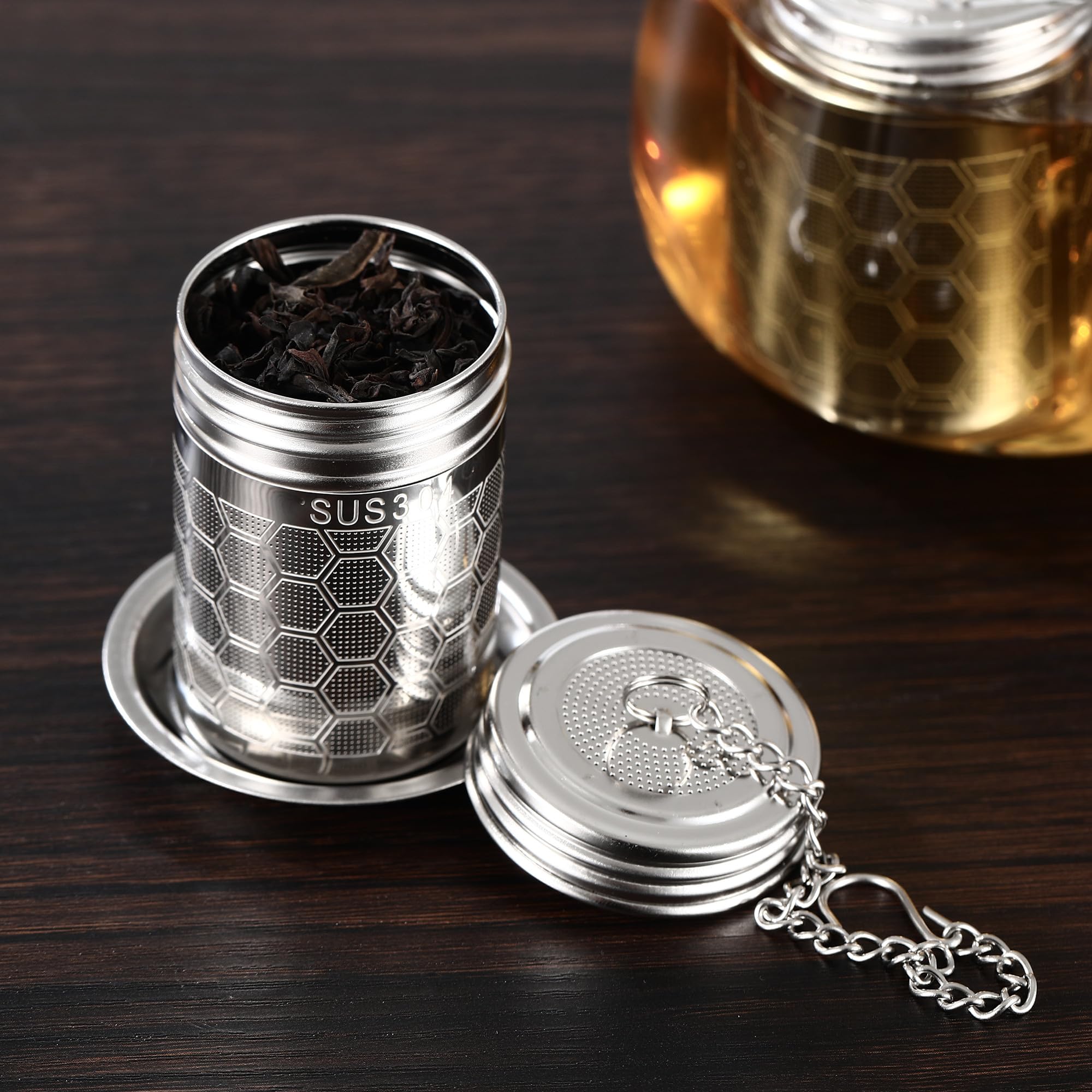 ZHYLUO Filtros de Té,2 Piezas Colador de Té de Acero Inoxidable,Filtros de Té Acero Inoxidable,para Teteras y Tazas