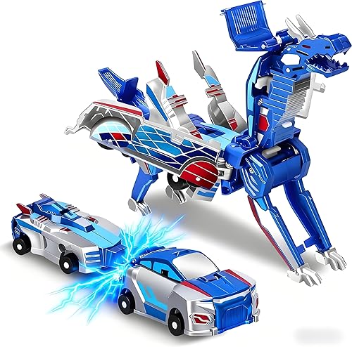 Miniatura 8 de Juguete de automóvil de dinosaurio de transformación de colisión 2 en 1 Coches magnéticos convertibles robot juguetes DinosaurToys para niños