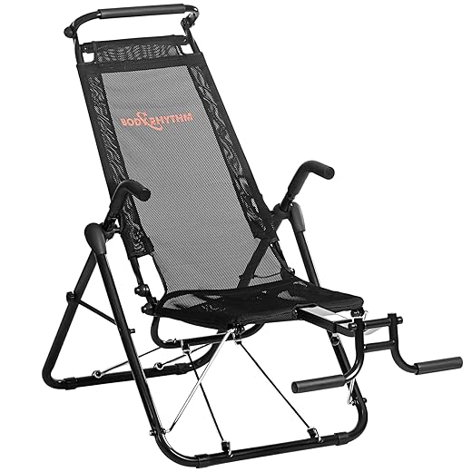BODYRHYTHM Core & Ab Lounge Workout Chair, An Fitness System for Muscle Activating Workout and Inversion Therapy for Back Relief with Aerobics to Burn Calories and Work Muscles Simultaneously (Black)