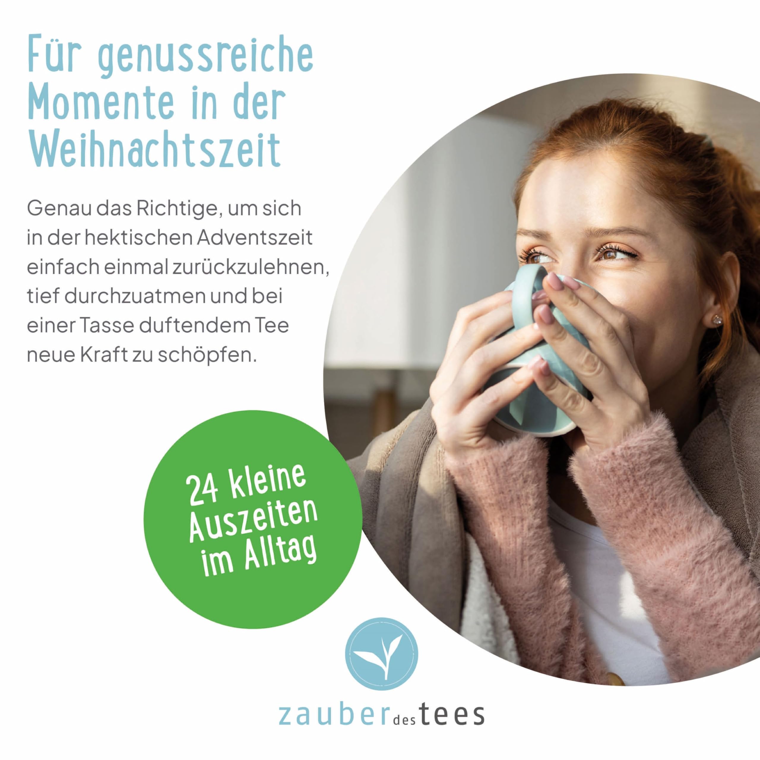 Zauber des Tees | Tee-Adventskalender 2025 | Weihnachtskalender mit 24 besonderen Tees, handgefertigt, in edler Magnet-Geschenkbox | Tee Geschenkset für Teeliebhaber