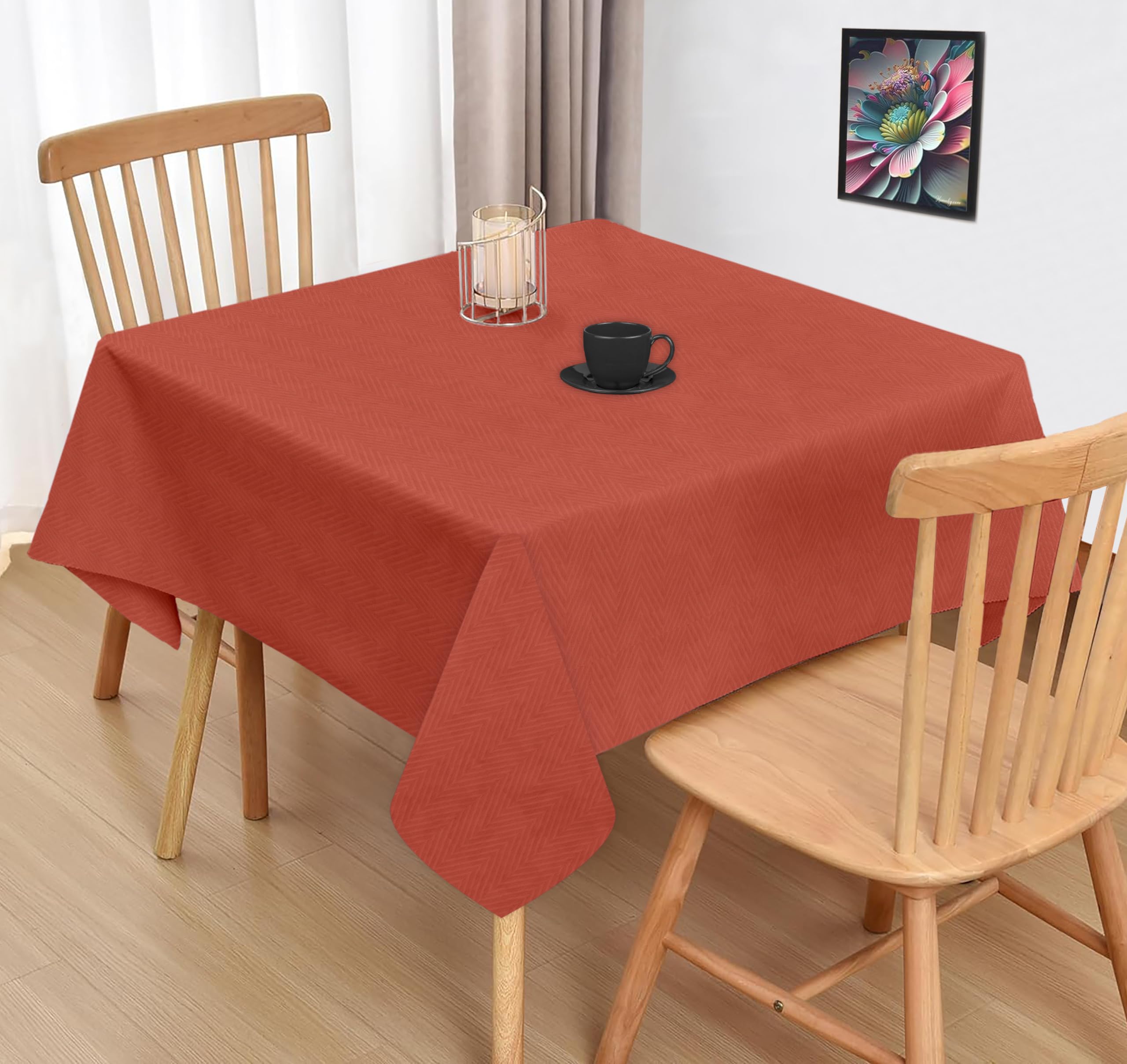 Oasis Home Collection Cotton Solid Square 40 * 40 Inches Square Table Cloth - 2 Seater (Brown)-picture-21