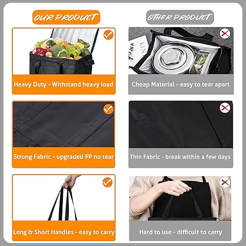 Miniatura 6 de CHUENG Bolsas de comestibles reutilizables aisladas tamaño mediano 2 unidades