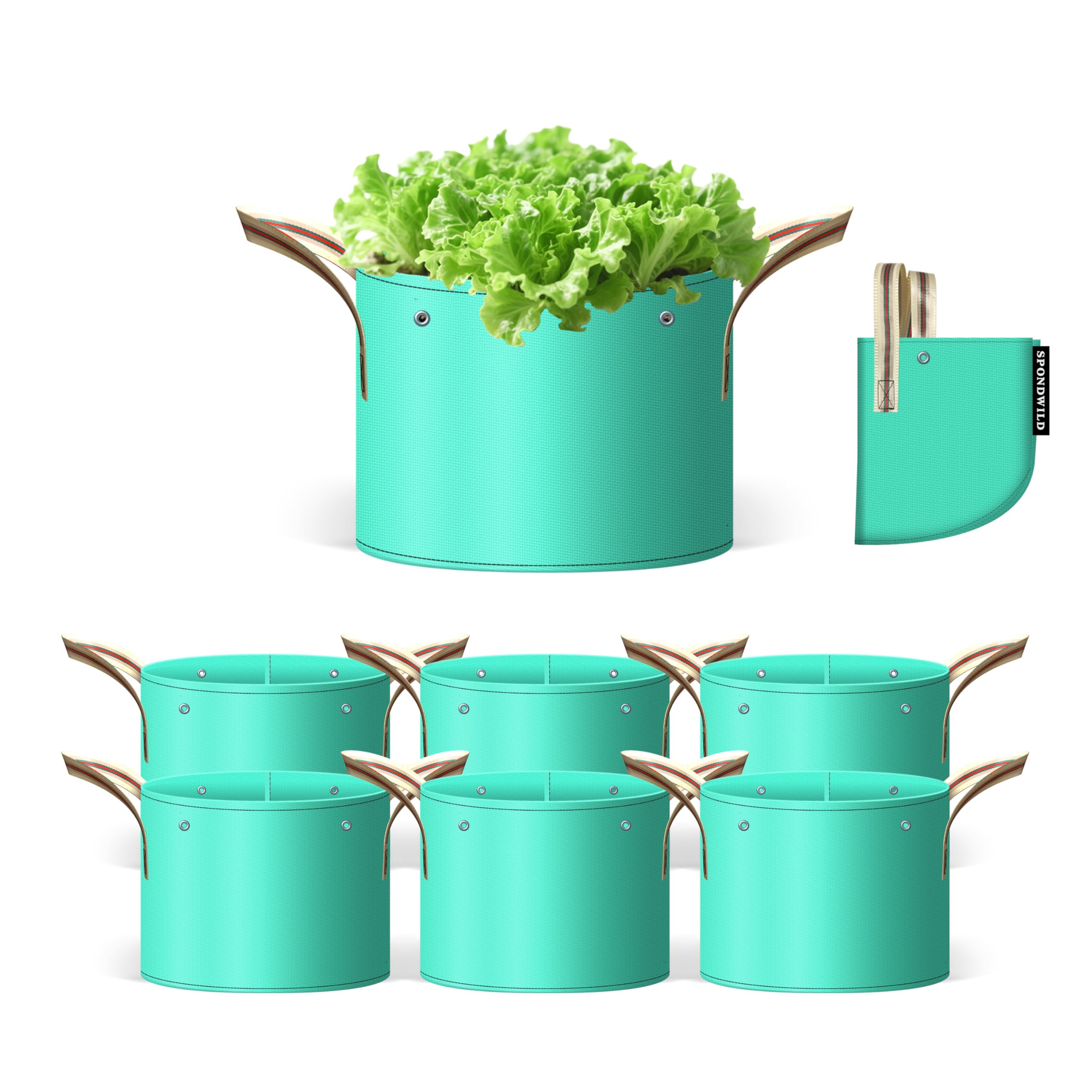 Set 7 Sacchi per Coltivazione Patate 26 Litri, Sacchi in PE con Fori per Germogli e Fori di Drenaggio per Verdure, Fragole, Fiori