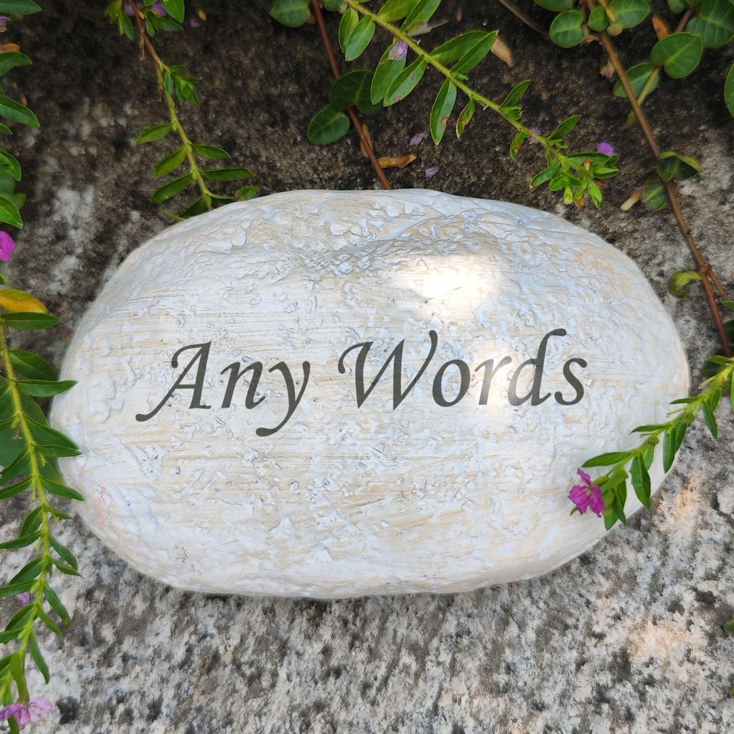 Piedras de jardín conmemorativas personalizadas con texto grabado para decoración