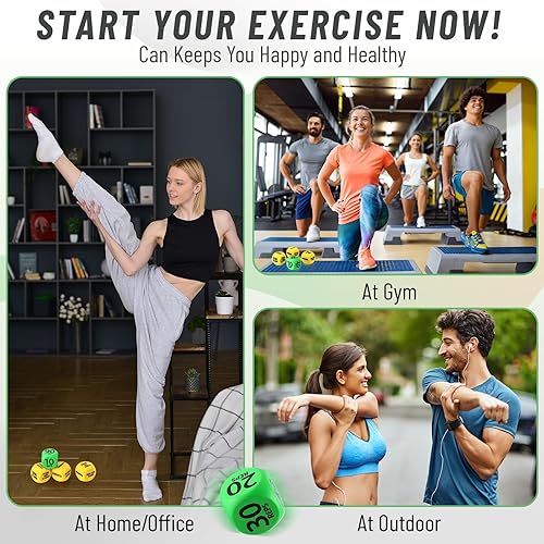 Miniatura 6 de Halloscume 4 dados de entrenamiento divertidos para ejercicio, 6 caras de espuma, juegos de entrenamiento para clases solas o grupales (amarillo,