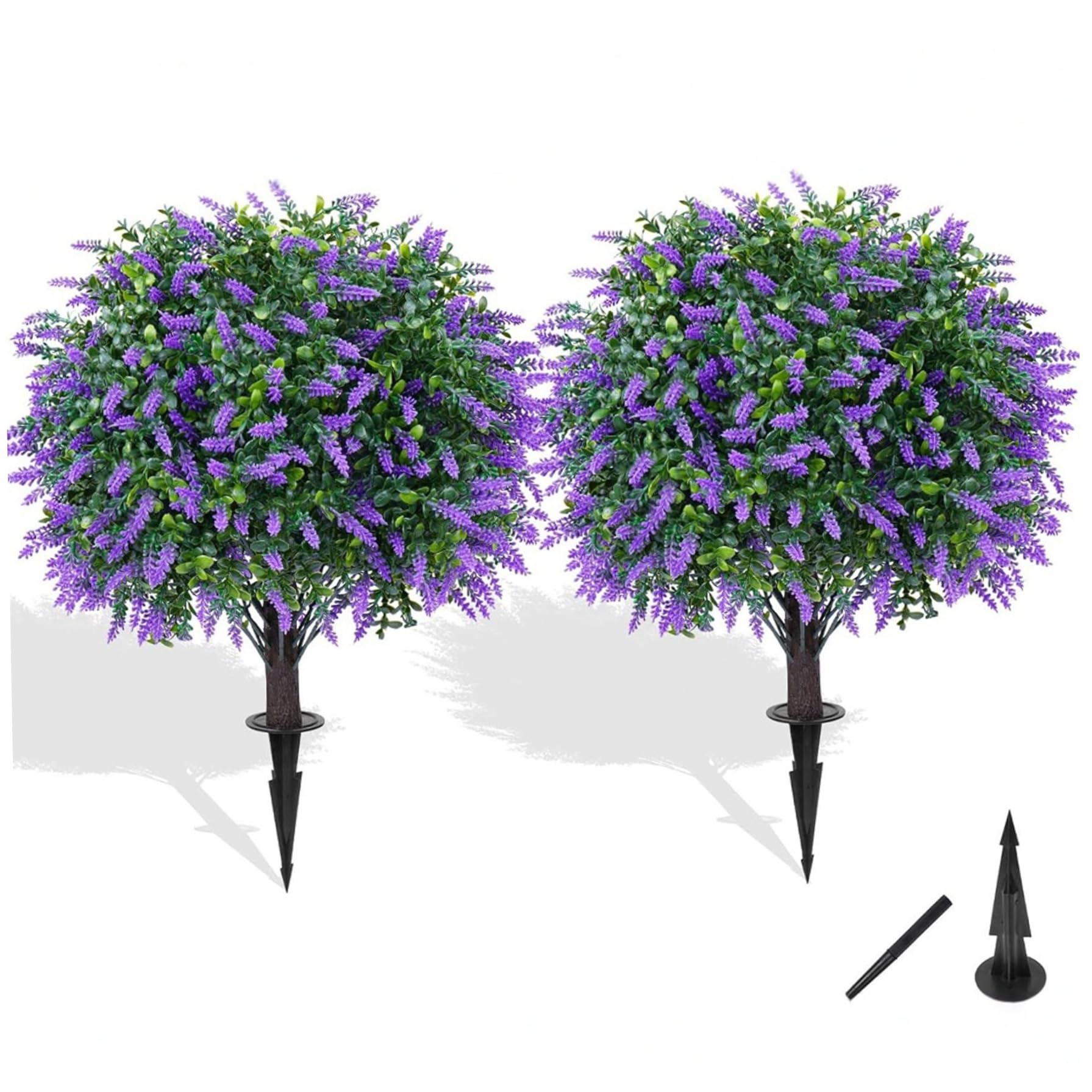Fleurs artificielles de lavande boules topiaires violettes avec piquet de sol extérieur intérieur