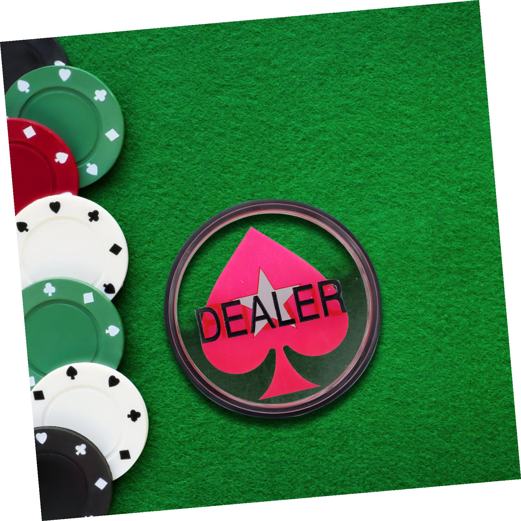 Toyvian 3 Piezas Tarjeta De Prensa del Distribuidor Botón del Disco del Crupier Botón De Repartidor para Texas Holdem Titular De Fichas De Póquer Acrílico Niño Tarjeta De bits Pequeña