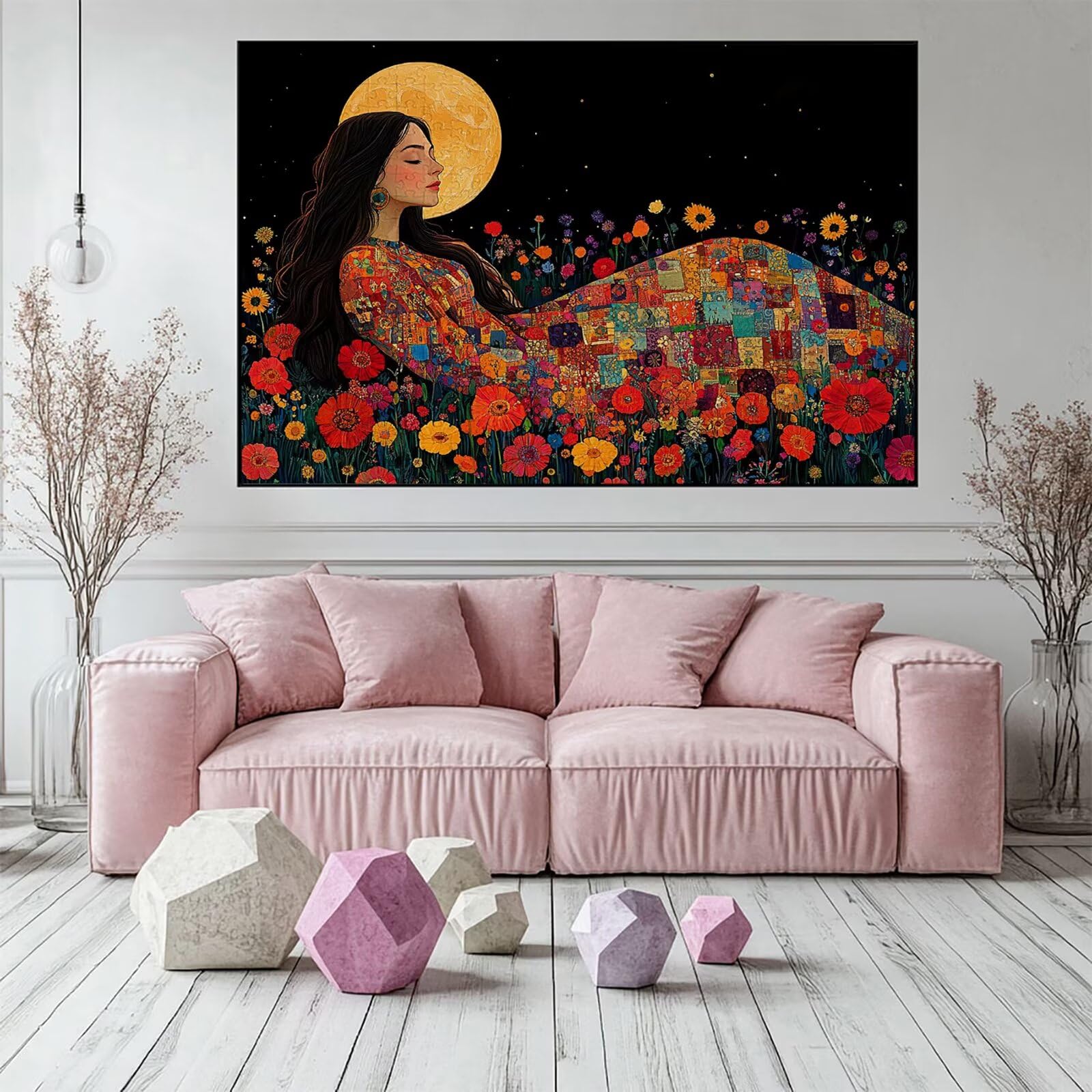 Puzzle 3000 elementów dla kobiet dorosłych kwiaty 122 x 81 cm unikalne rzemiosło klasyczne 3D drewniana układanka do rodzinnych gier biznesowych, układanka do samodzielnego wykonania nawet do