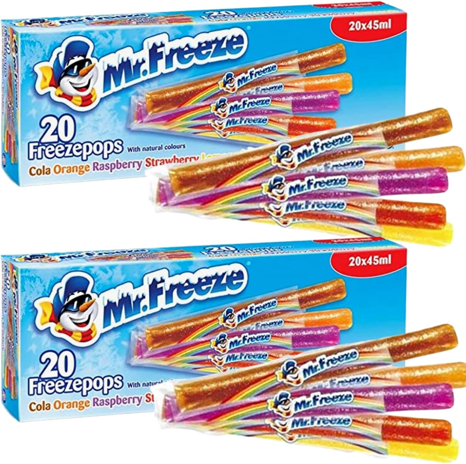 Fancy Labels Ice Lollies Bundle With 2x Mr Freeze Freezepops 20x 45ml