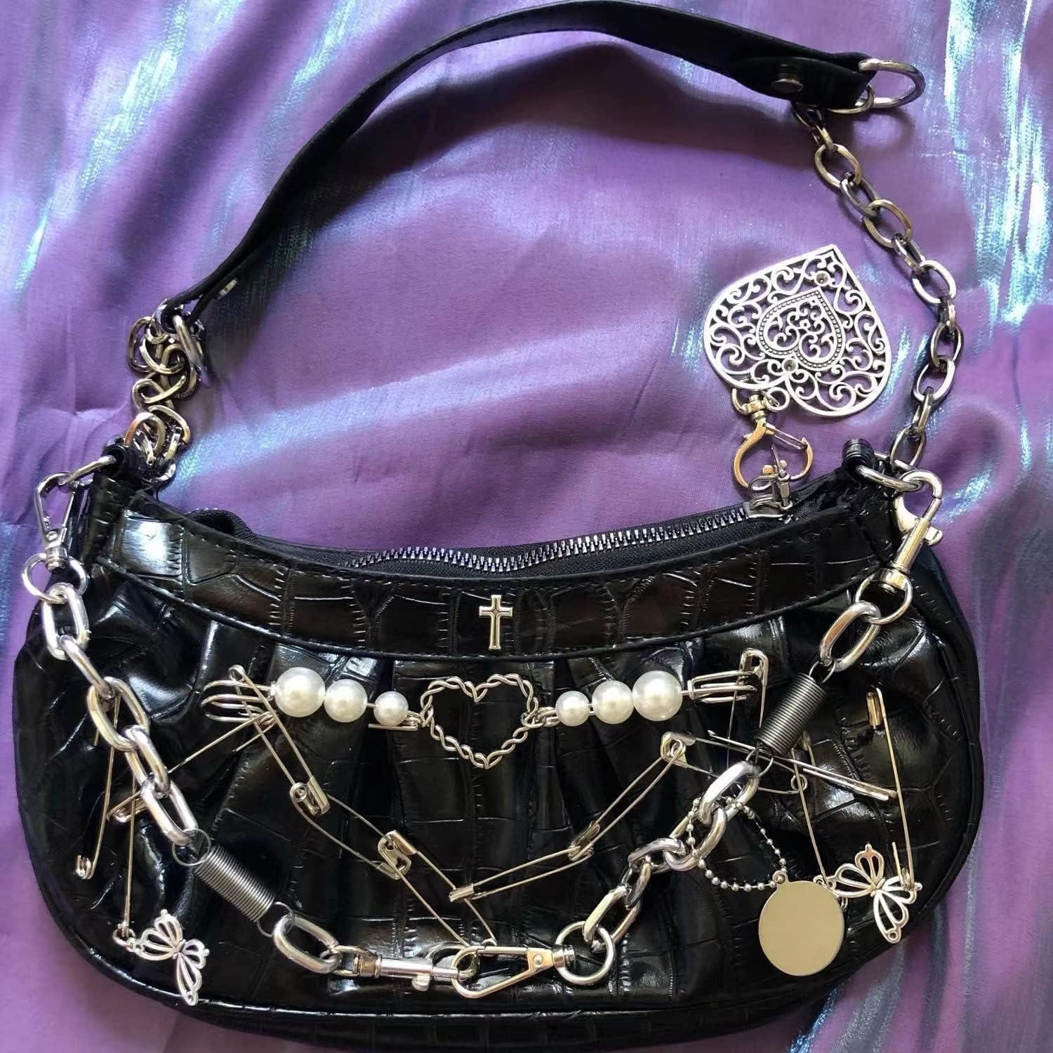 Gothic Aesthetic Purse for Women - PU Gothic Bag Y2K Fashion