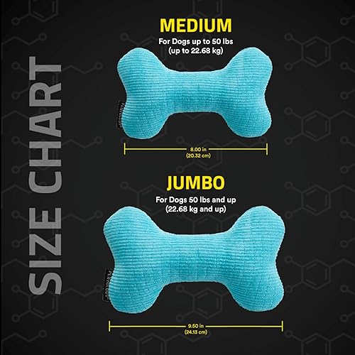 Miniatura 5 de Playology Peluche Squeaky Bone  Juguete de peluche con aroma a mantequilla de maní natural con chirriador interactivo para perros grandes a extra