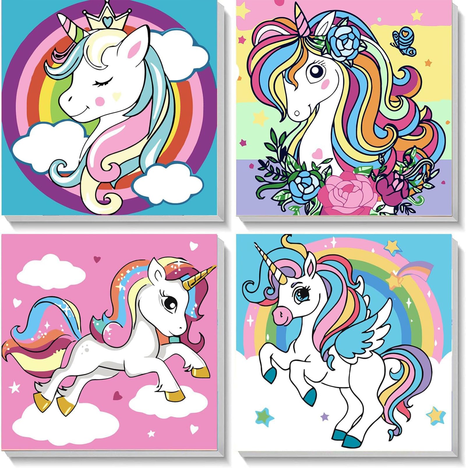 Shukqueen Malen Nach Zahlen Kit „Einhorn“ – 24x30 Zoll, Für Erwachsene & Kinder, Inkl. Leinwand, Farben & Pinsel