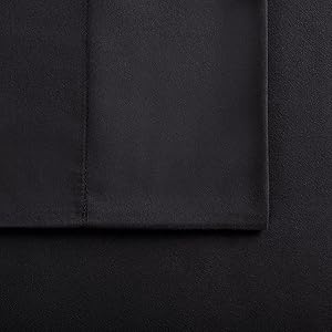 Serta Simply Clean Super Soft Hypoallergenic Stain Resistant Deep Pocket 3 Pieces Solid Bed Sheet Set, Twin XL, Black