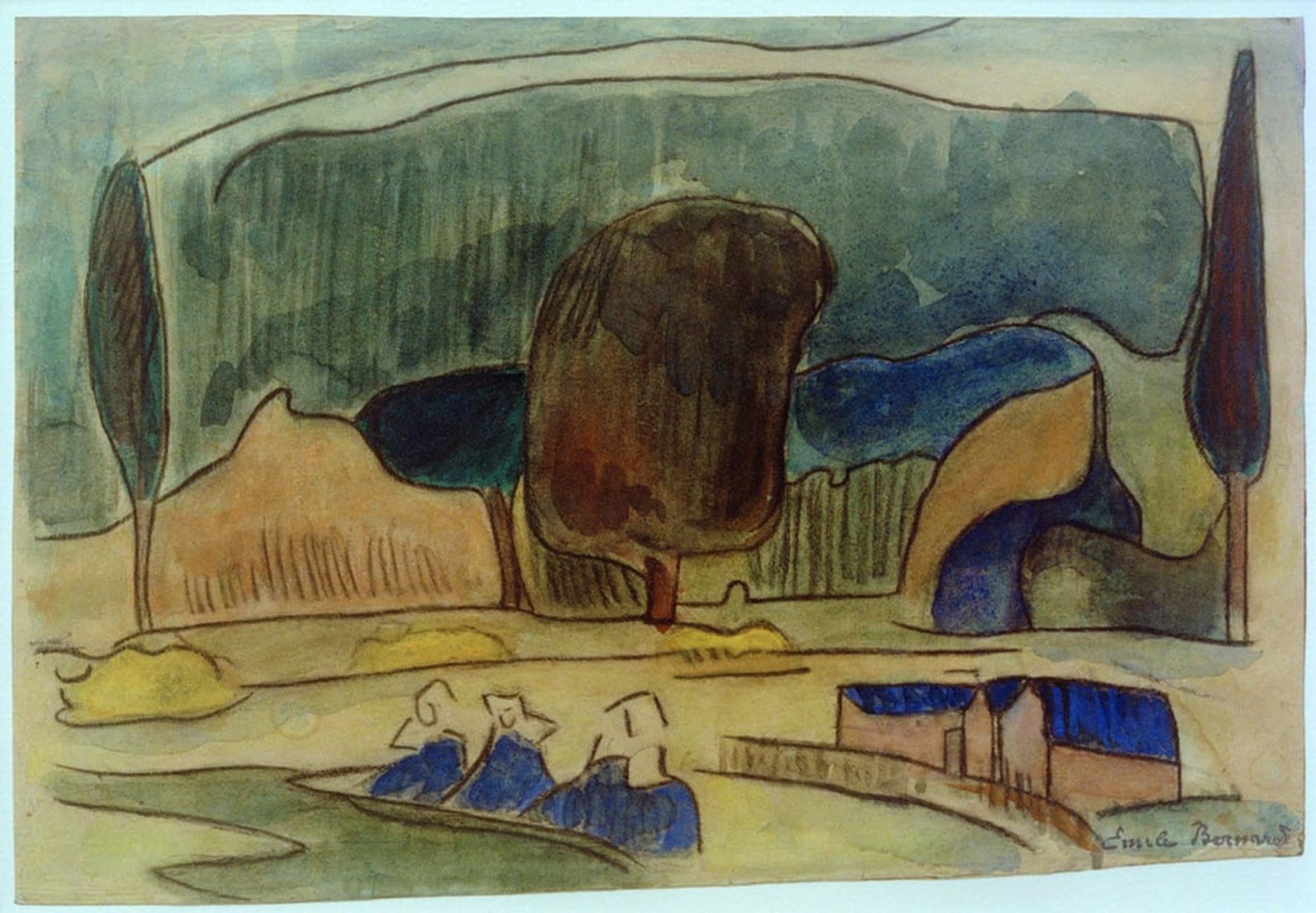 Impression d'affiches Bretonische Landschaft par Emile Bernard toile - 5