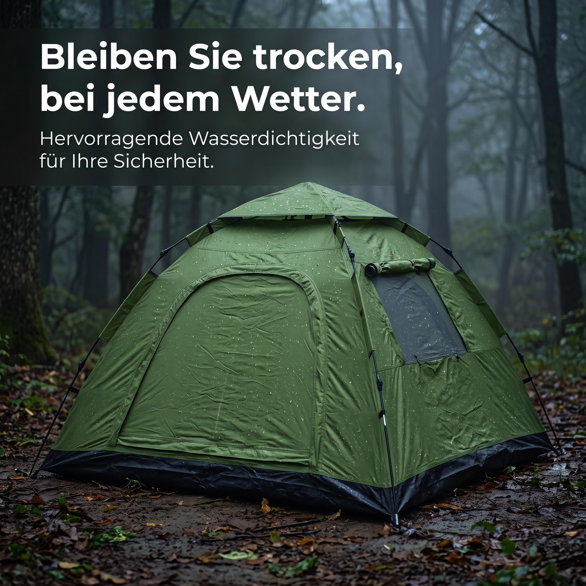 Up Zelt 4 Personen, Camping Zelt für 3 Personen, Wasserdichtes Wurfzelt mit Automatischem Schnell