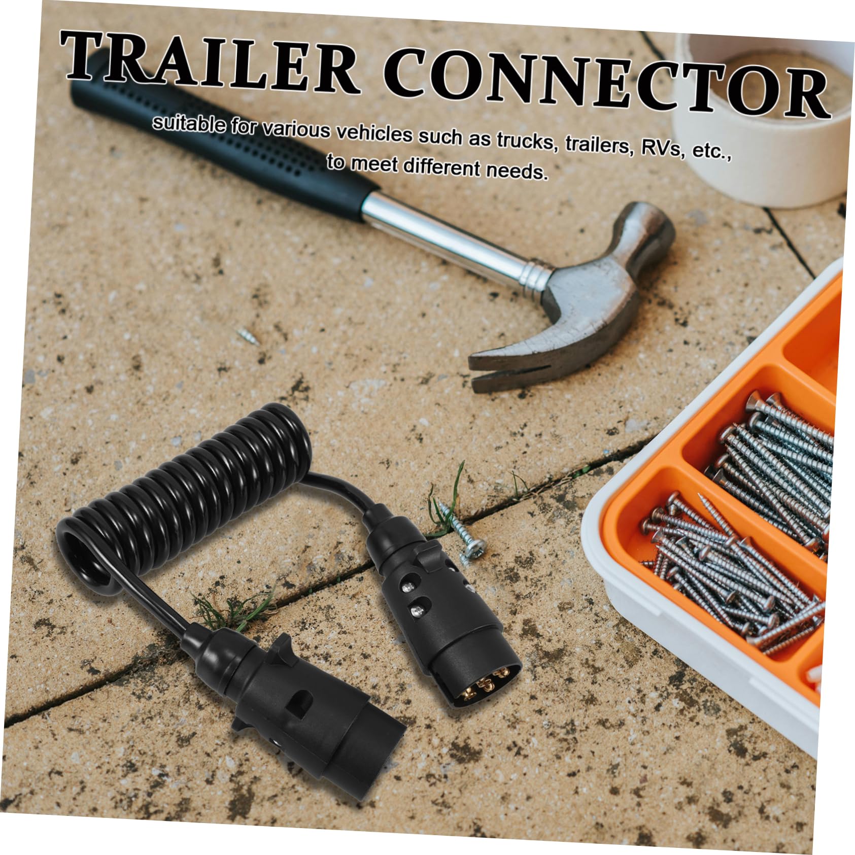 VALICLUD Conector de Cable para Remolque de Metros Pines con Adaptador de Cable para Camiones y RV Instalación Simple y Estable Compatible con Múltiples Vehículos