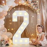 Vista 44 de Pooqla Letras y Números Decorativos con Luces LED, Letras y Números de Neón de Plástico Blanco para Decoración de Fiestas, Bodas, Funciona