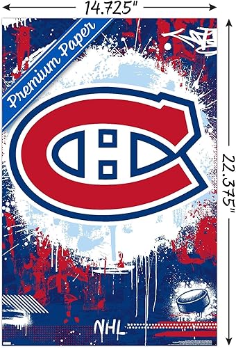 Miniatura 3 de Trends International NHL Montreal Canadiens - Póster de pared Maximalist Logo 23, 22.4 pulgadas de largo x 14.7 W, paquete de póster y montaje