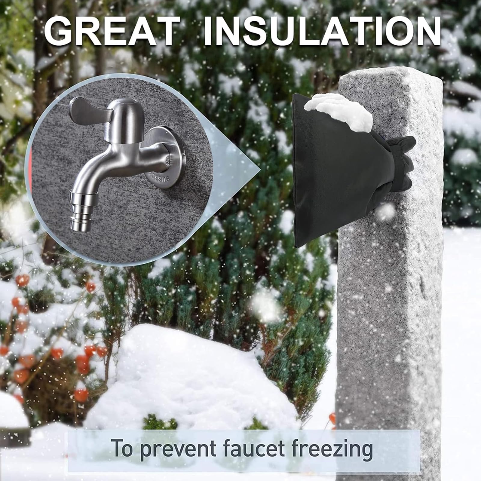 Produktbild von Yuqilin 2 Stück Frostschutz Wasserhahn Aussen, Wasserdicht Winterschutz Wasserhahn, Verdicken Winterfester Beutel Für, Wiederverwendbar