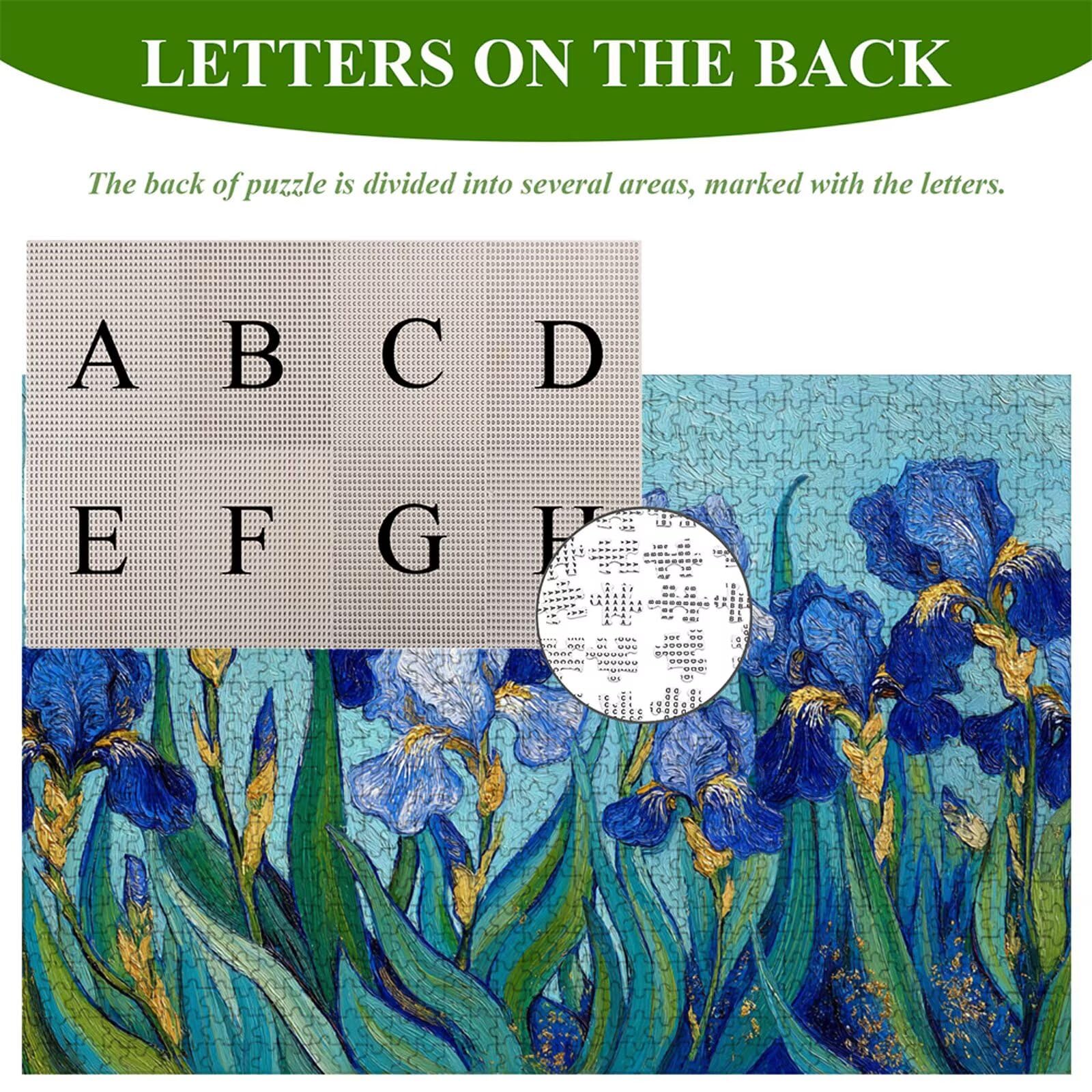 Puzzle 1200 Piezas Adultos Flor & Azul, Rompecabezas con Letras Traseras y Póster, Pasatiempo Antiestrés, Decoración de Pared, Regalo Decorar Mujer Hombre 75 x 50 cm (14 Años +) P3#29