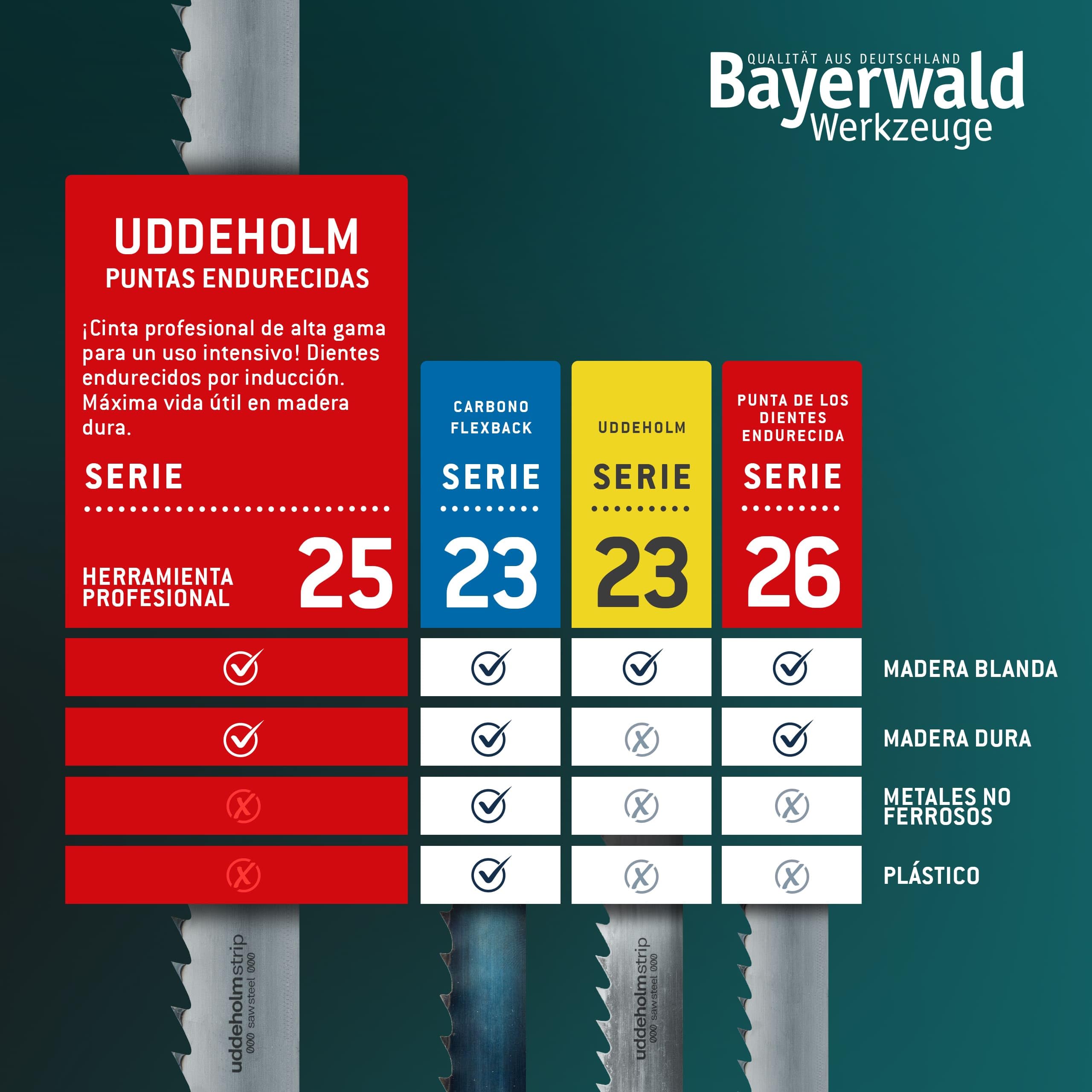 Bayerwald Uddeholm - Hoja de sierra de cinta (2240 x 10 x 0,6 x 6 mm, para todo tipo de madera/cinta de sierra, apta para Elektra Beckum, etc.).