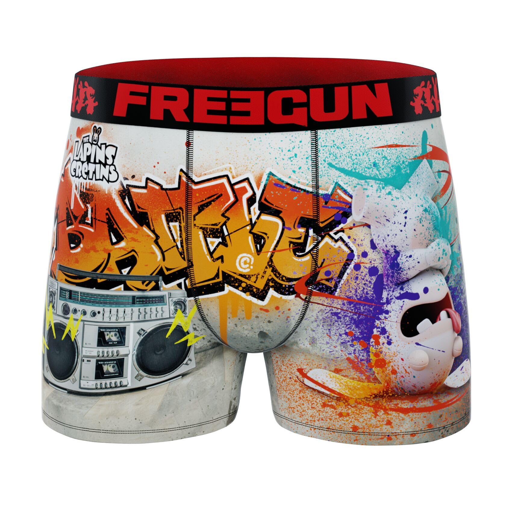 Freegun Boxer Homme Lapins Crétins, Caleçon Homme (Lot de 4)