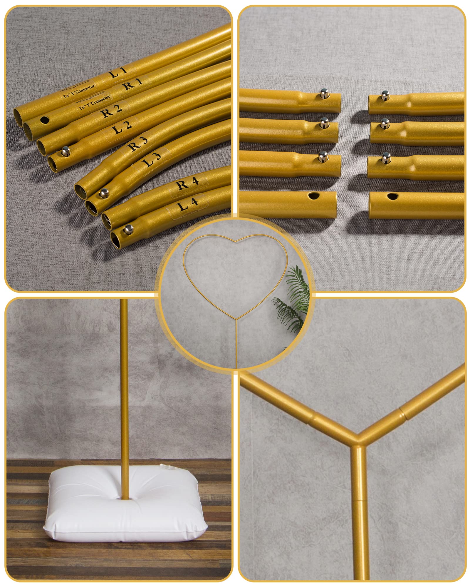 YALLOVE Staffa a forma di cuore per palloncini ad arco kit San Valentino festa matrimonio anniversario decorazione romantica