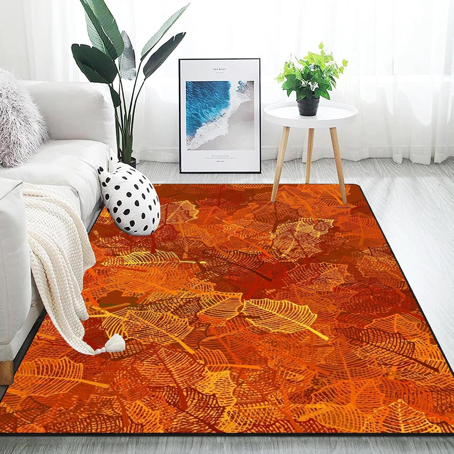 Modern Geometric Abstract Dark Orange Nature Pattern with