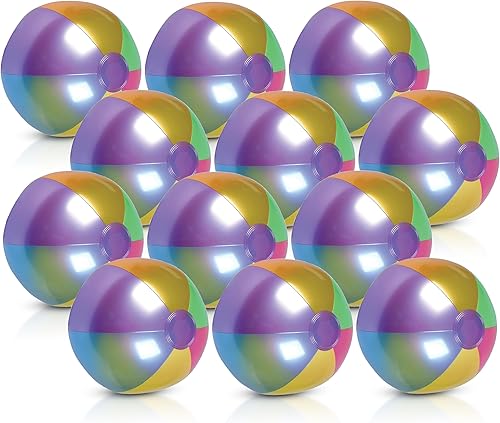 Bola de playa inflable de 18 pulgadas para niños y adultos, colores metálicos del arco iris, decoraciones de fiesta tropical, diversión de verano