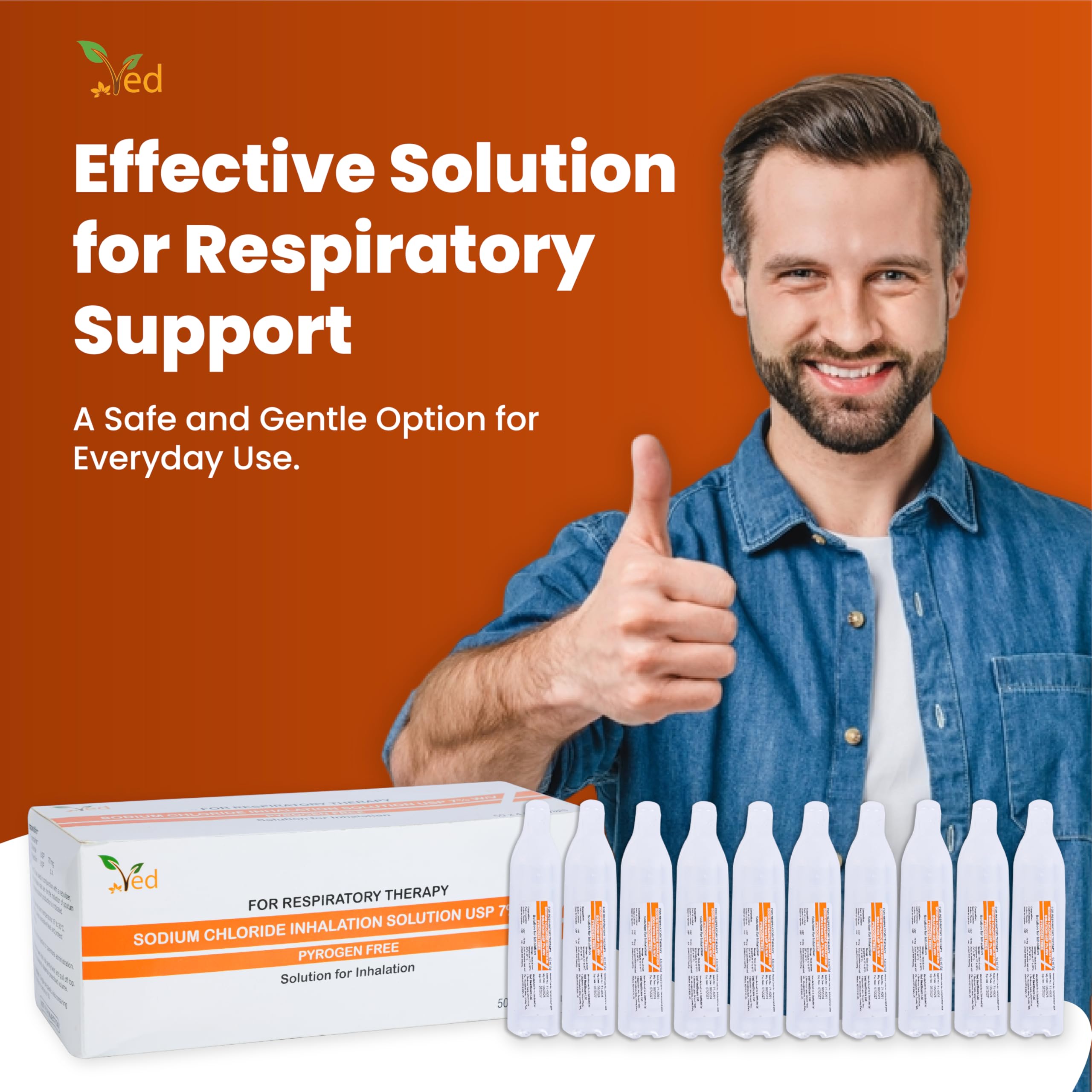 Hypertonic saline solution for inhalation VED, 7% sodium chloride (NaCl), 4.0 ml for adults and children. (7%, 50, unità)