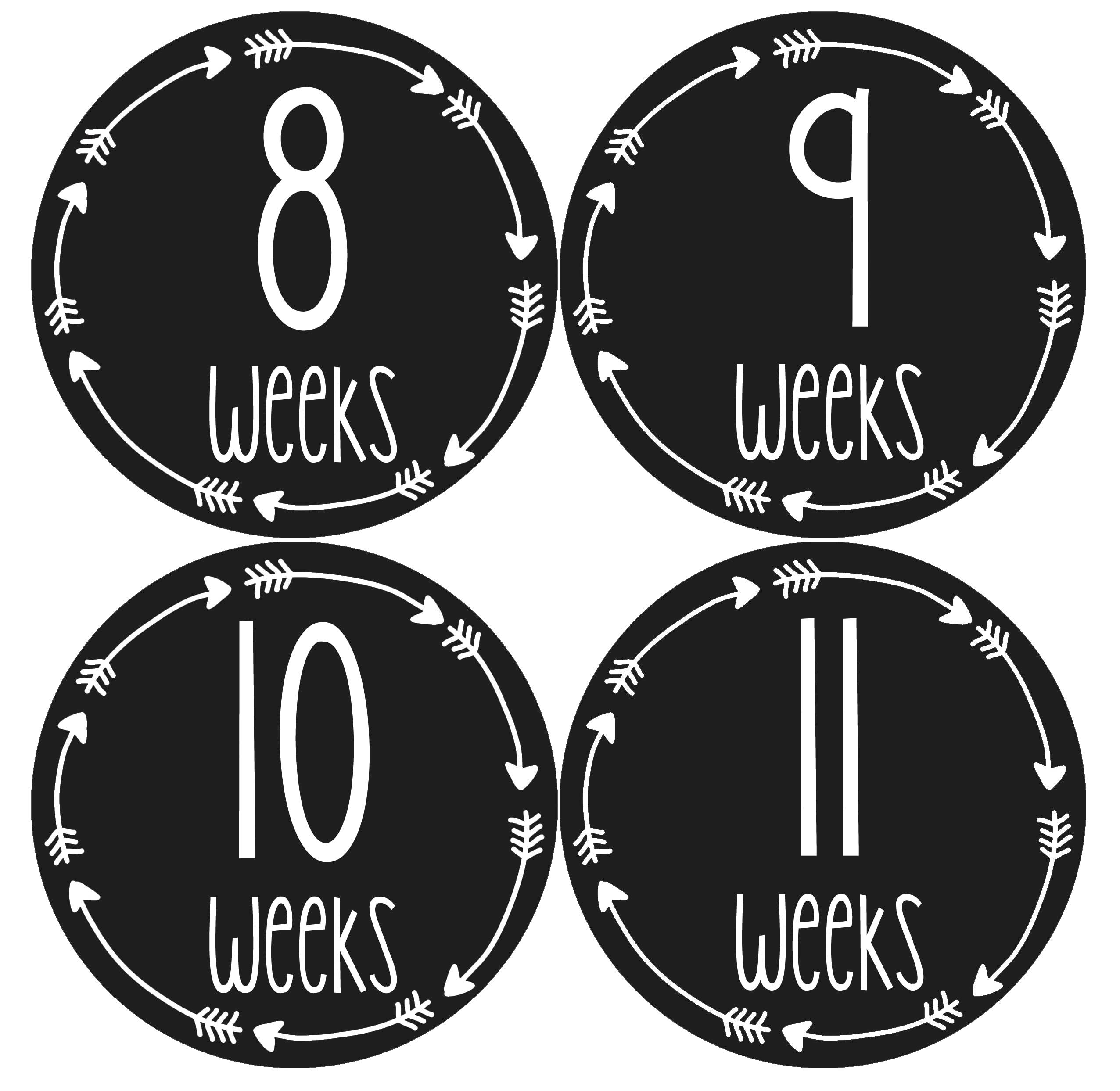 Pregnancy Weekly Belly Growth Stickers - Week to Week Pregnant Expecting Photo Prop - Maternity Keepsake - Baby Bump - Large Set of 36 Weekly Photo Sticker