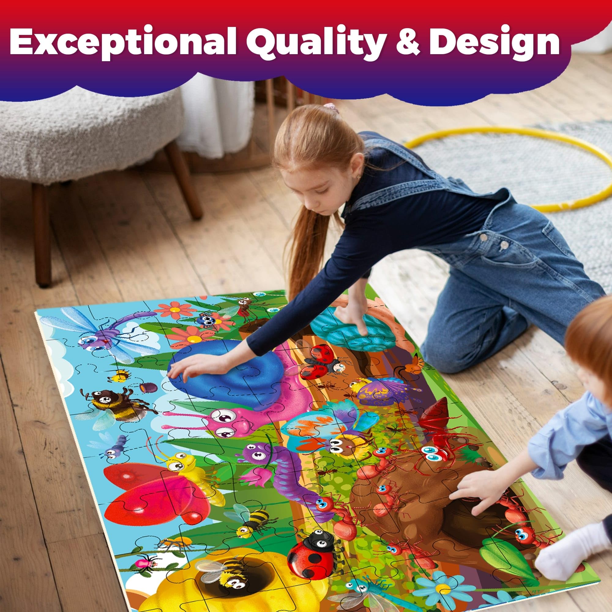 QUOKKA Floor Puzzles For 3 4 Year Olds, 60x90 cm 48 pc Giant Jigsaws For Children Age 4 5 - Image 4