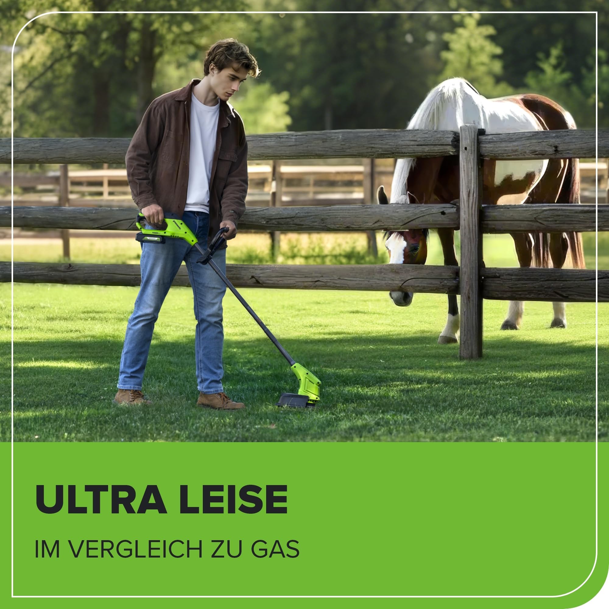 Greenworks 24V Akku Rasentrimmer für kleine bis mittlere Gärten, 25 cm Schnittbreite, inkl. 20 Kunststoffklingen ohne Akku & Ladegerät, 3 Jahre Produkt Garantie, Grün