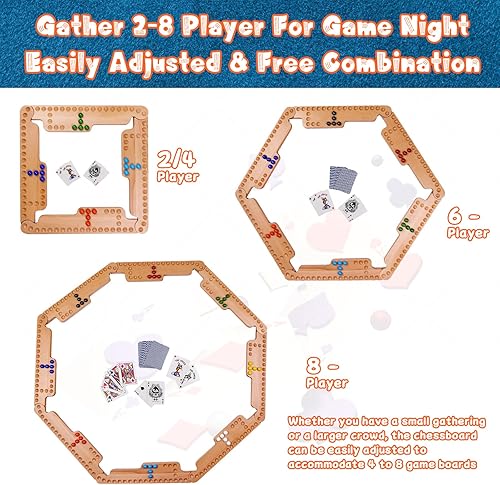 Miniatura 4 de Juego de mesa de Jokers and Marbles, juego de mármol de madera de haya real para 2 a 8 jugadores, el mejor juego de mesa familiar para noches de