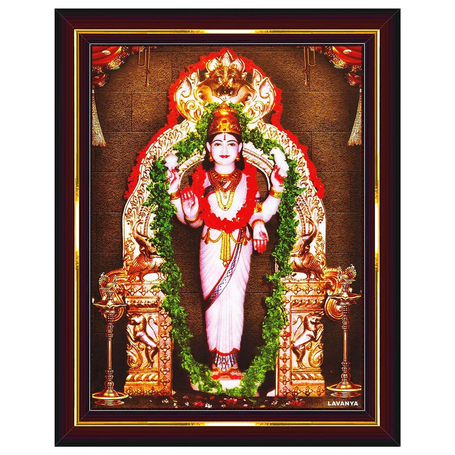 Vasavi Kanyaka Parameshwari Parameswari Wall Painting Framed Home Decor (Wood,Matte,Brown,Small Size,6 x 8 Inch) B227S-image-37